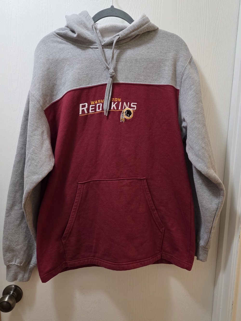 Vintage Redskins Hoodie Two-Tone Hooded Sweatshirt